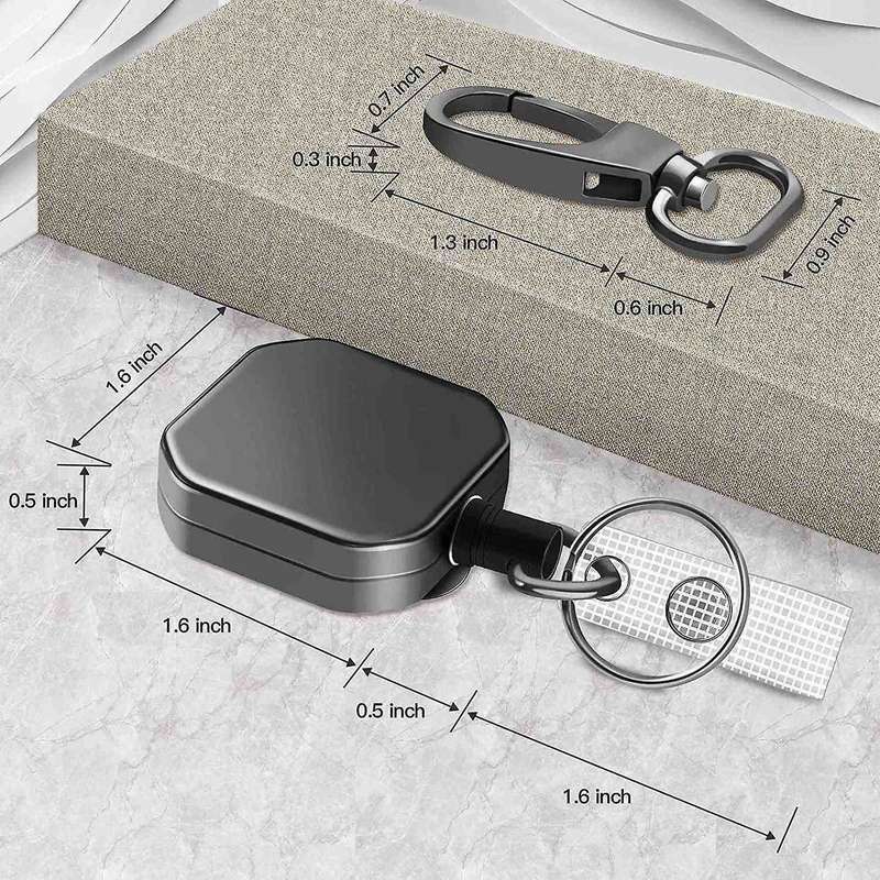2 Pack Heavy Duty Metal Retractable Badge Holders
