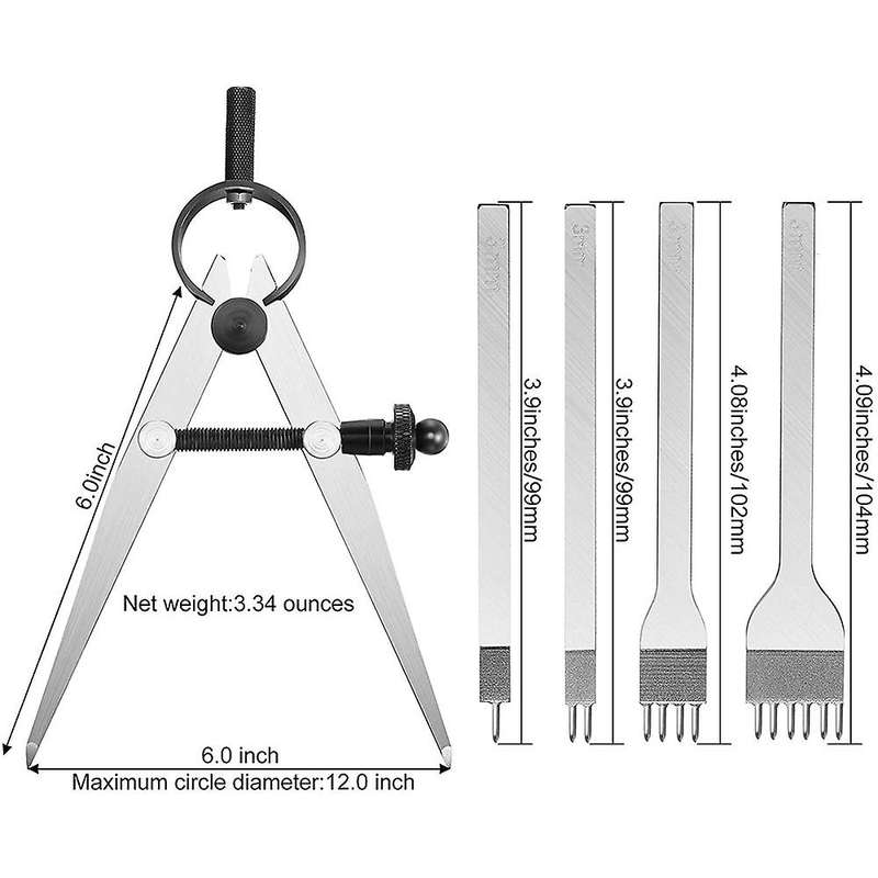 Leather Chisel Set, Chisel Hole Punches Tool for Leather Stitching
