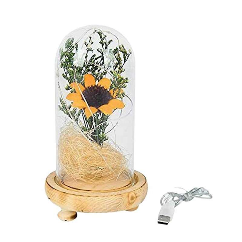 Enchanted Sunflower Flower Lamp Artificial Sunflower In Glass