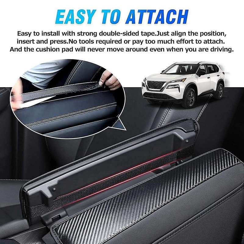 Center Console Cover Pu Armrest Seat Box Cover Pad with Storage Bag