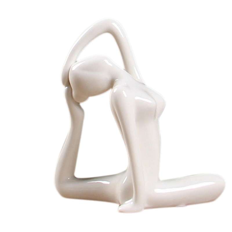 Abstract Art Ceramic Yoga Poses Yoga Lady Figure Statue Ornament 4
