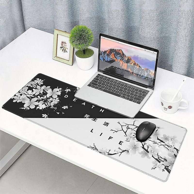 Black and White Cherry Blossom Gaming Mouse Pad,large Mouse Mat