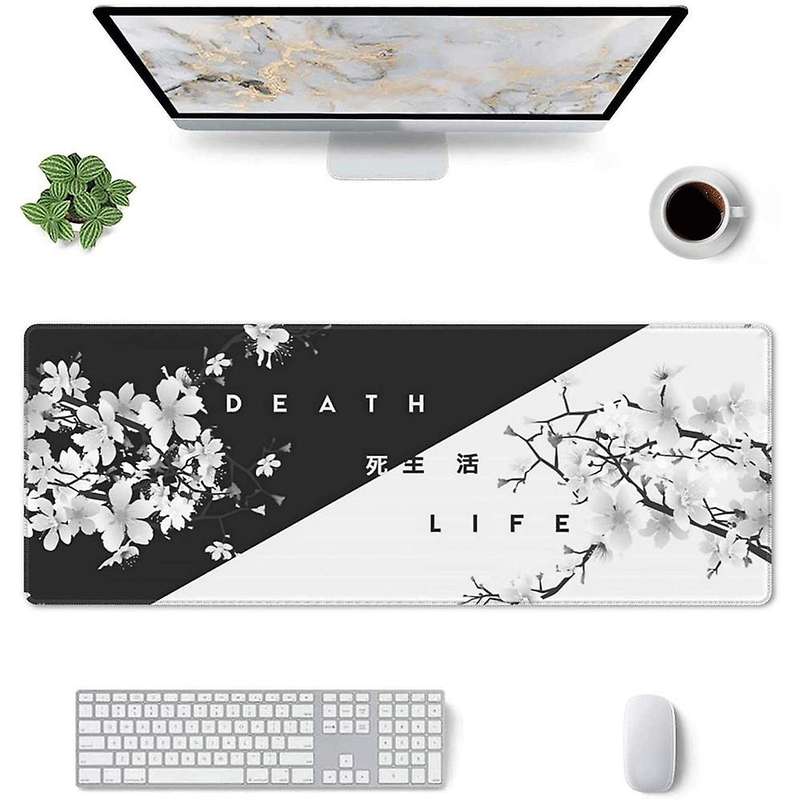 Black and White Cherry Blossom Gaming Mouse Pad,large Mouse Mat