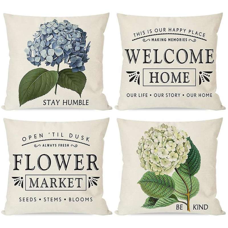 Farmhouse Throw Pillows Spring Decorations Cushion Covers