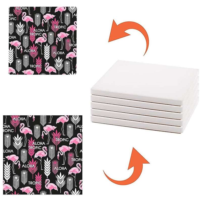 Sublimation Blank Coaster for Beverage, with Cork Liner 6 Pieces