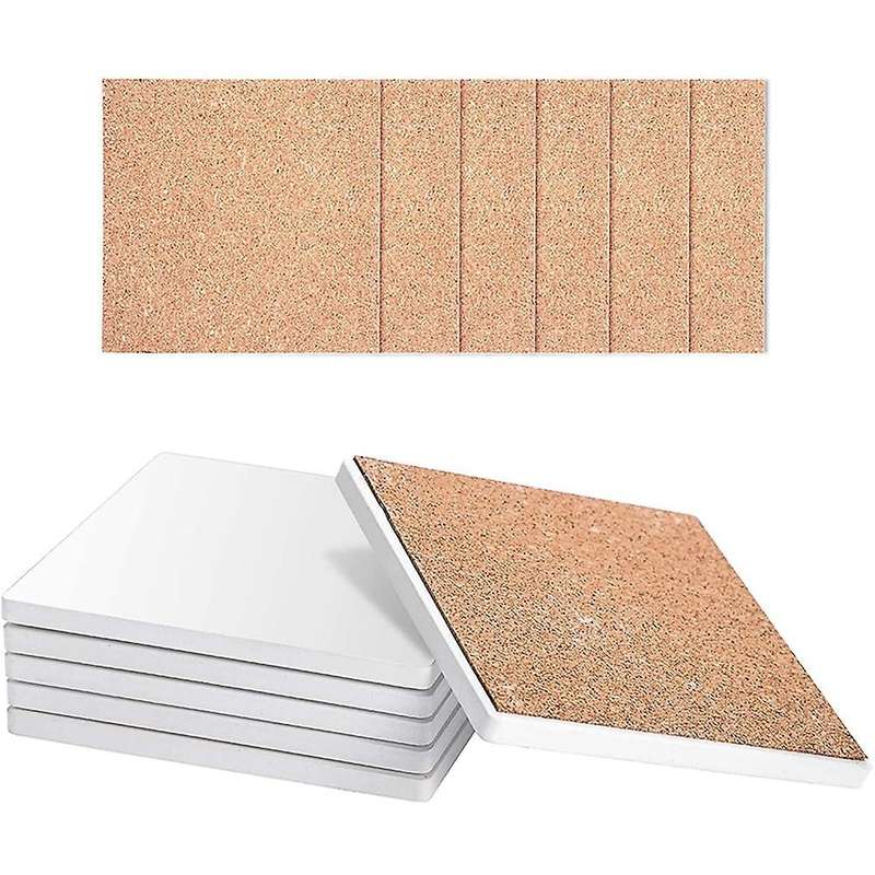 Sublimation Blank Coaster for Beverage, with Cork Liner 6 Pieces