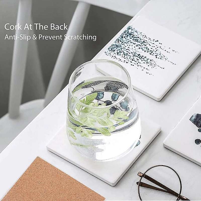 Sublimation Blank Coaster for Beverage, with Cork Liner 6 Pieces
