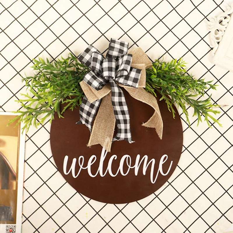 Welcome Sign for Front Porch - Wooden Hanging Decorations for Home