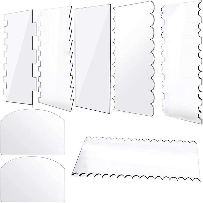 8pcs Cream Scraper Smoother Teeth Edge Pastry Tools Diy Decorating