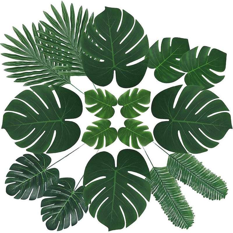 6 Kinds Monstera Artificial Palm Leaves Plant Hawaiian Decorations