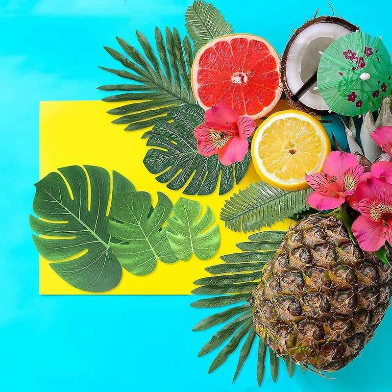 6 Kinds Monstera Artificial Palm Leaves Plant Hawaiian Decorations