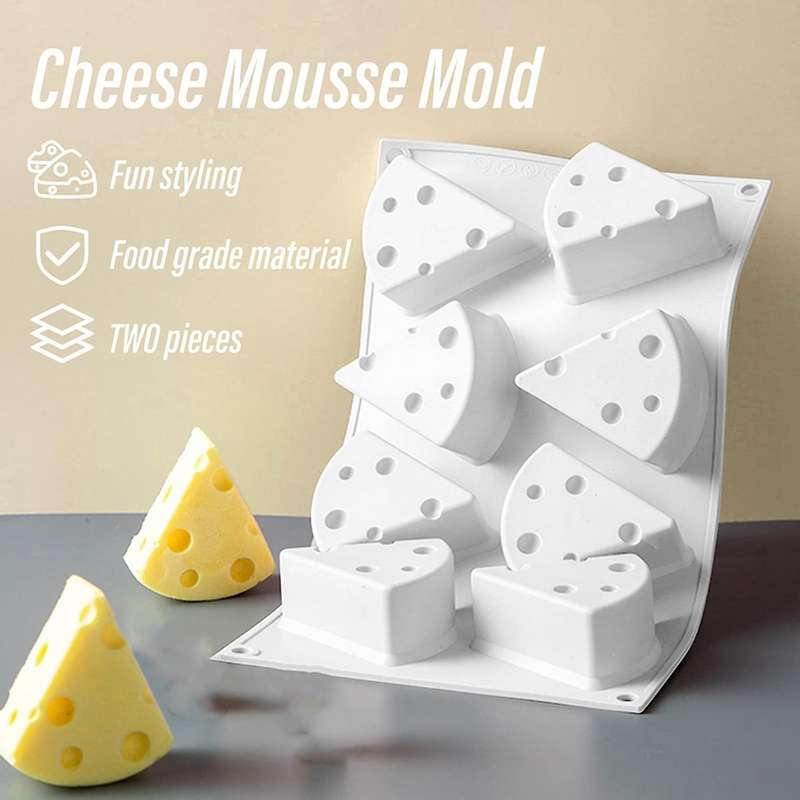 2 Pieces Of Cheese Shaped Silicone Molds 8 Cavity Shaped Cake Molds