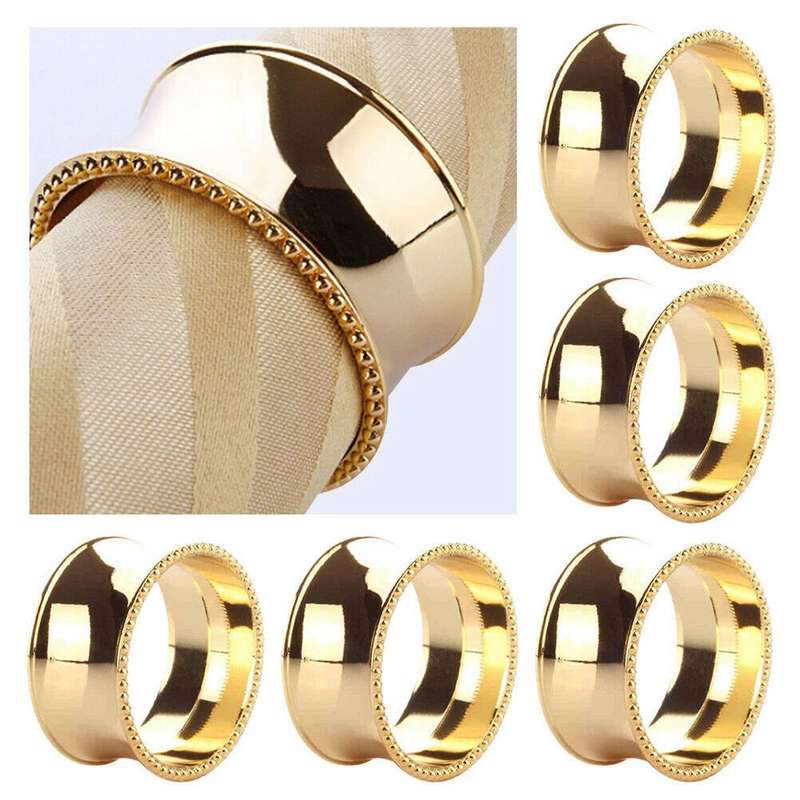 12pcs Alloy Napkin Rings Dinner Table Birthday Wedding Decor Home