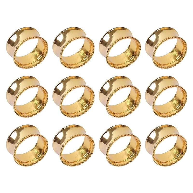 12pcs Alloy Napkin Rings Dinner Table Birthday Wedding Decor Home