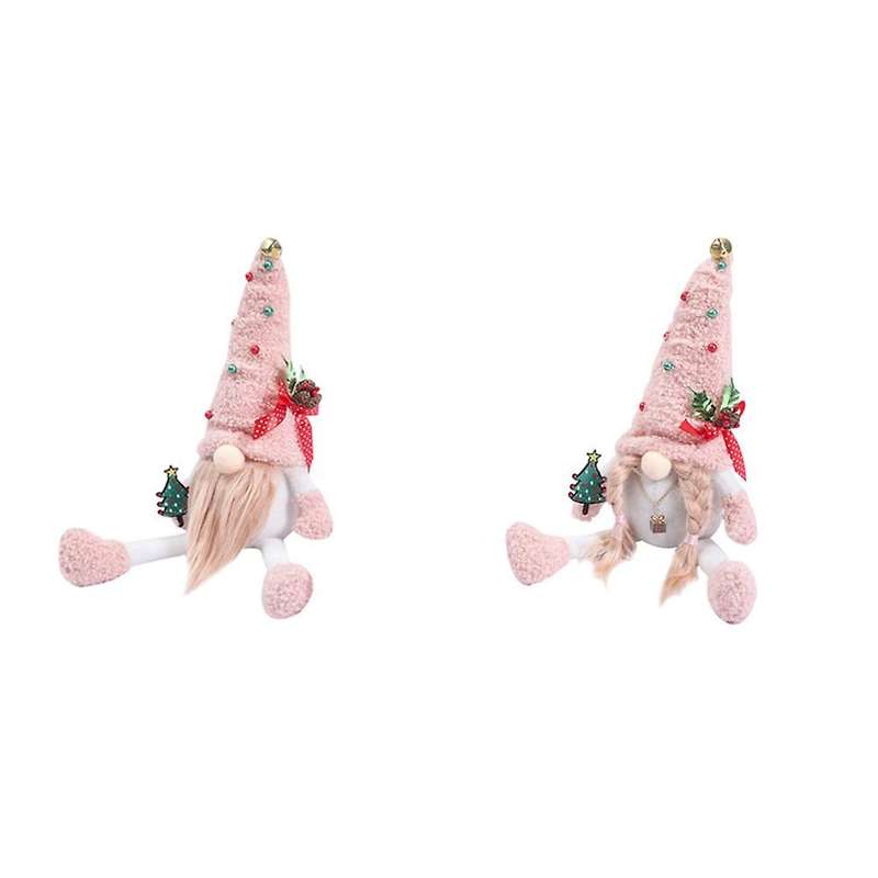 2pcs Faceless Gnome Plush Doll Santa Gnome Rudolph Doll Pendant
