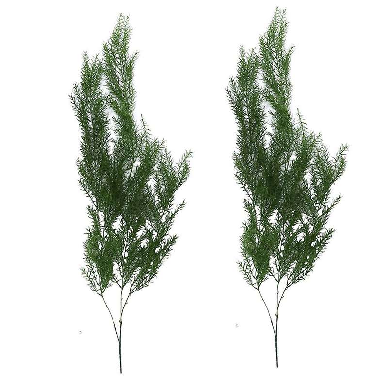 2pcs 105cm Simulation Leaves Feel Pine Needles Wall Hanging Rattan