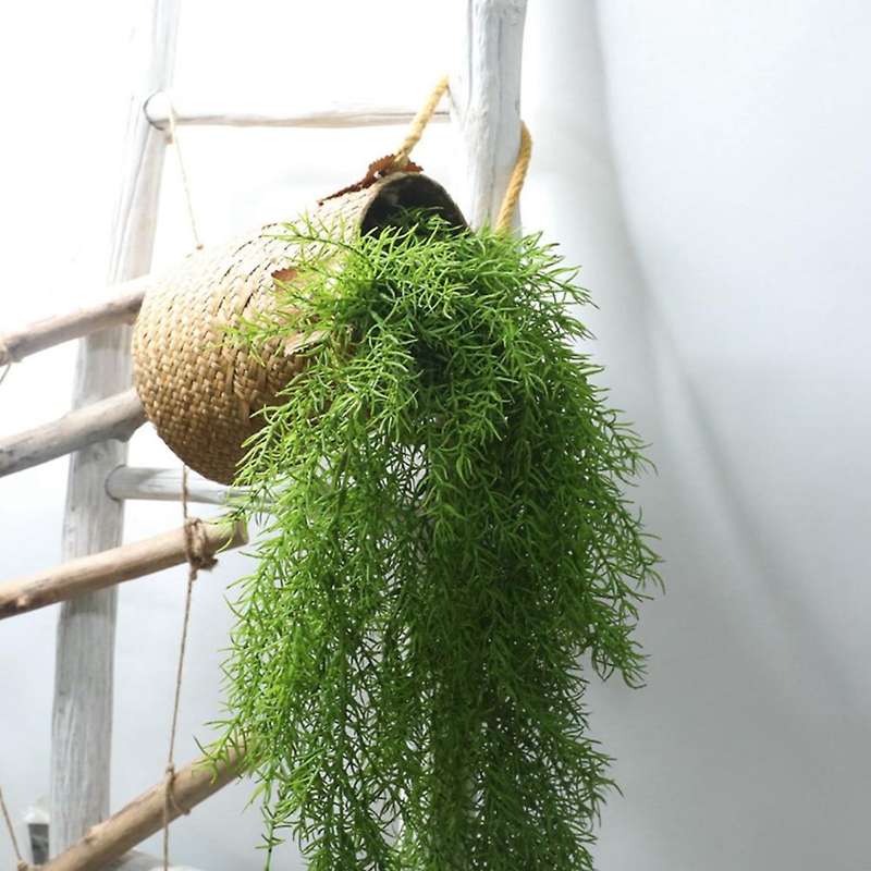 2pcs 105cm Simulation Leaves Feel Pine Needles Wall Hanging Rattan