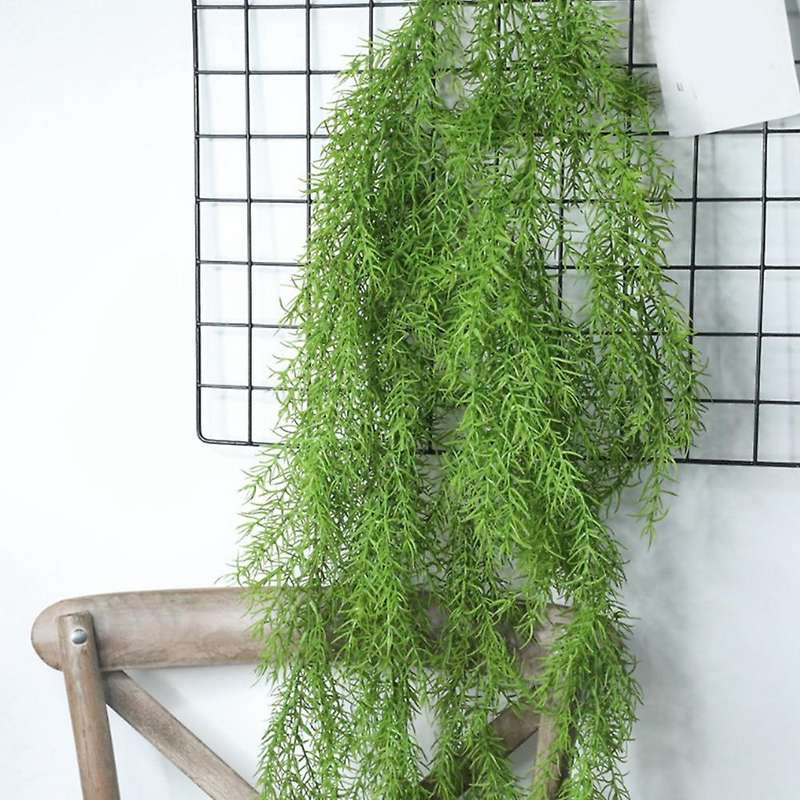 2pcs 105cm Simulation Leaves Feel Pine Needles Wall Hanging Rattan