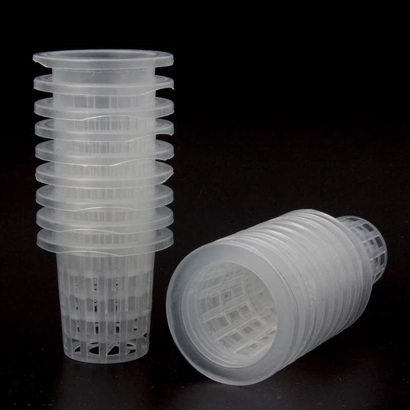 80 Pack 2.36 Inch Net Cups Slotted Mesh Wide Lip Filter Plant Net Pot