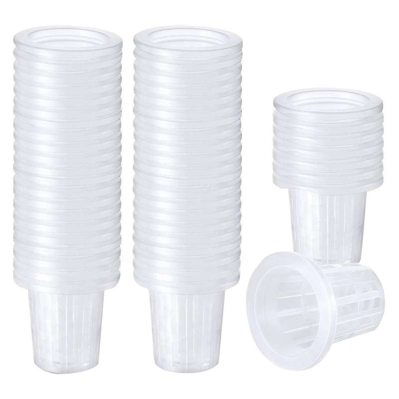80 Pack 2.36 Inch Net Cups Slotted Mesh Wide Lip Filter Plant Net Pot