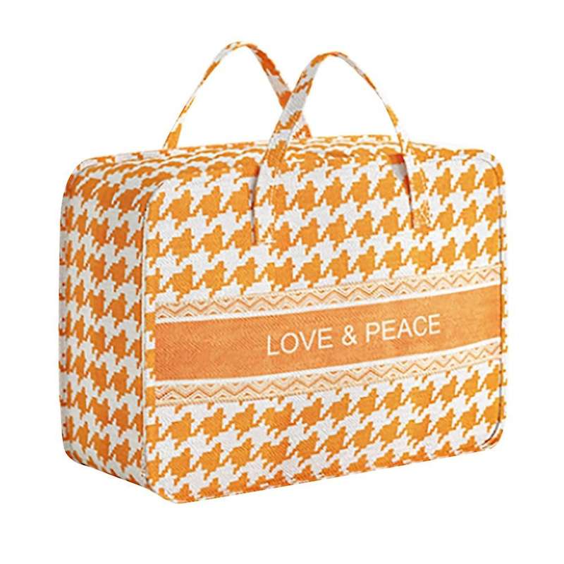 Household Large Quilt Finishing Bag Clothes Organizer Box Orange