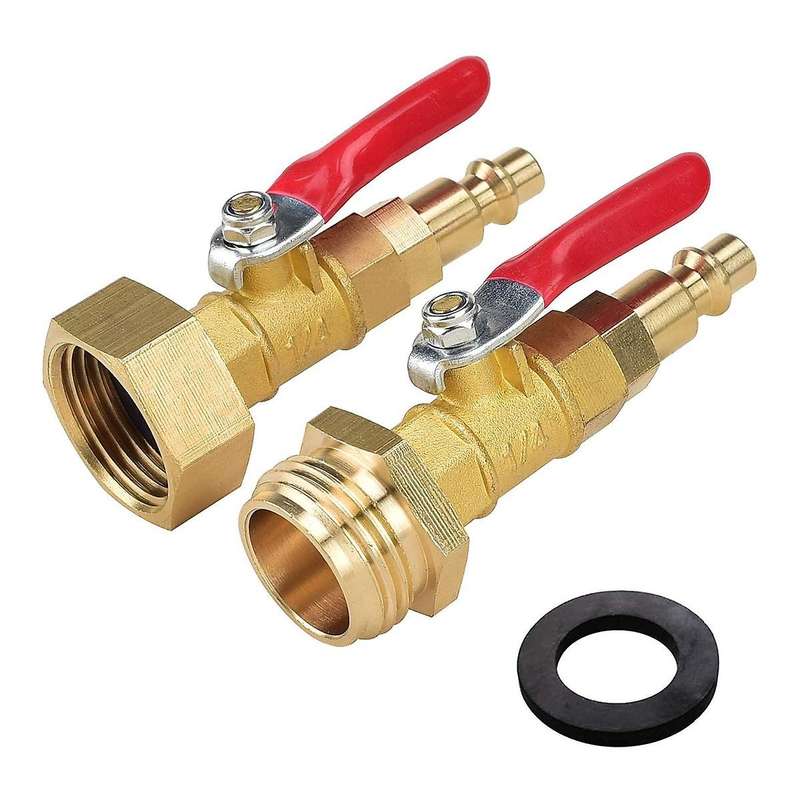 Rv Winterize Blowout Adapter with Ball Valve