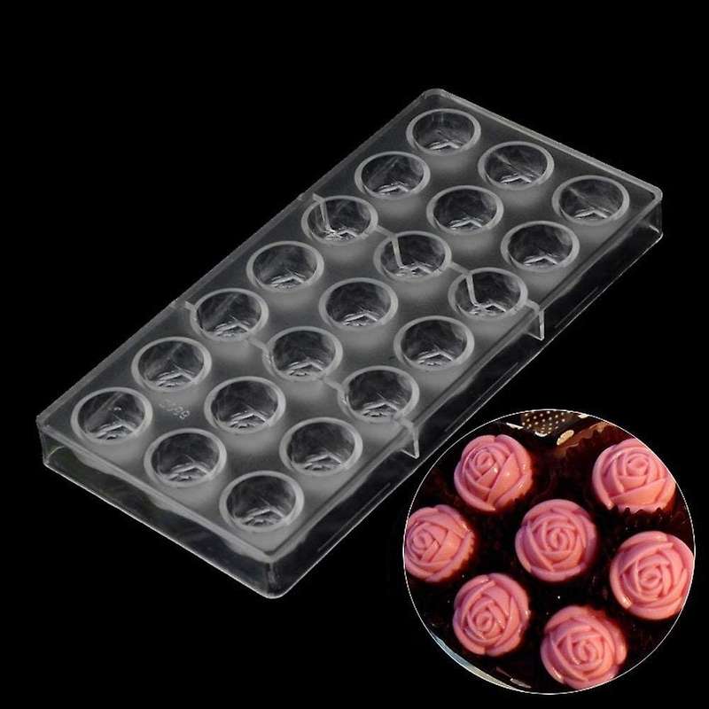 2 Pack Rose Shape Polycarbonate Chocolate Mold Candy Making Molds