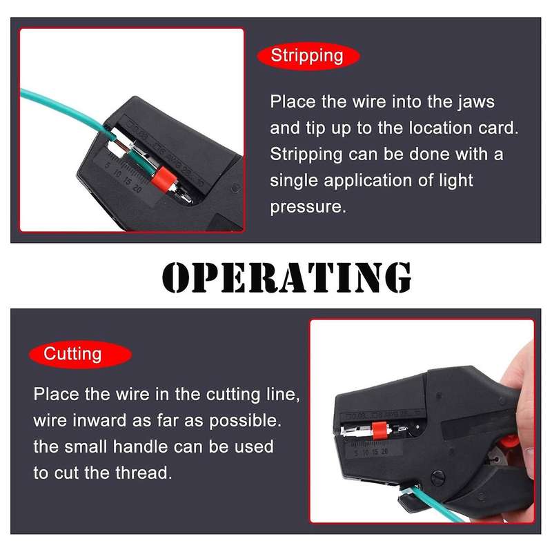 Flat Nose Self-adjusting Insulation Wire Stripper Pliers Tool