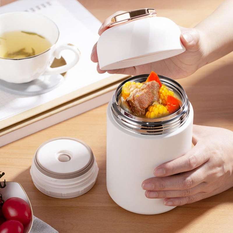 Food Flask Stainless Steel Insulated Jar Hot Food Containers 600ml C