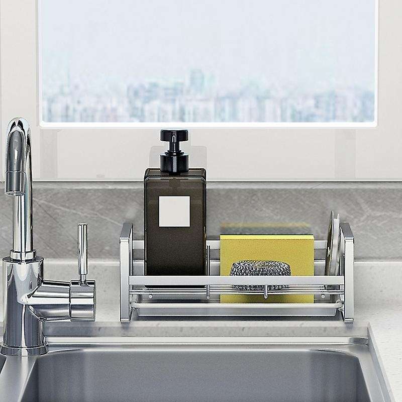 Sink Caddy Organizer for Soap, Brush and Sponge with Drain Pan