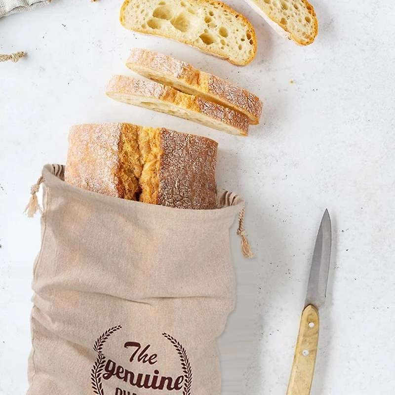 Linen Bread Bags Reusable Drawstring Bag for Loaf Homemade Artisan
