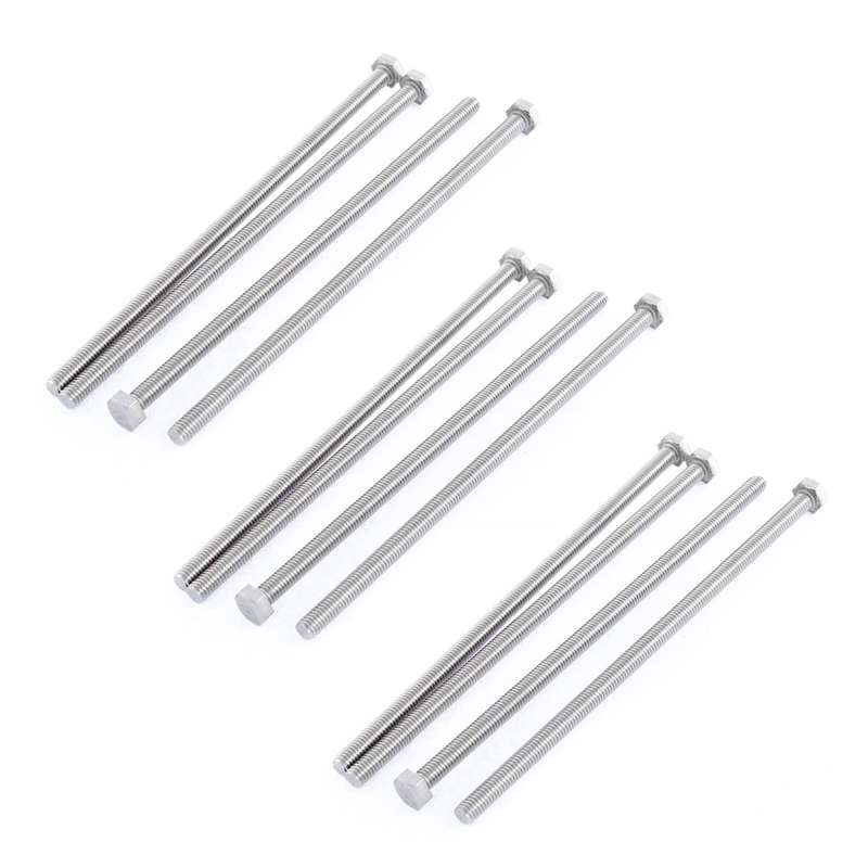 M6 X 150mm Fully Threaded Stainless Steel Hex Head Screw Bolt 4 Pcs
