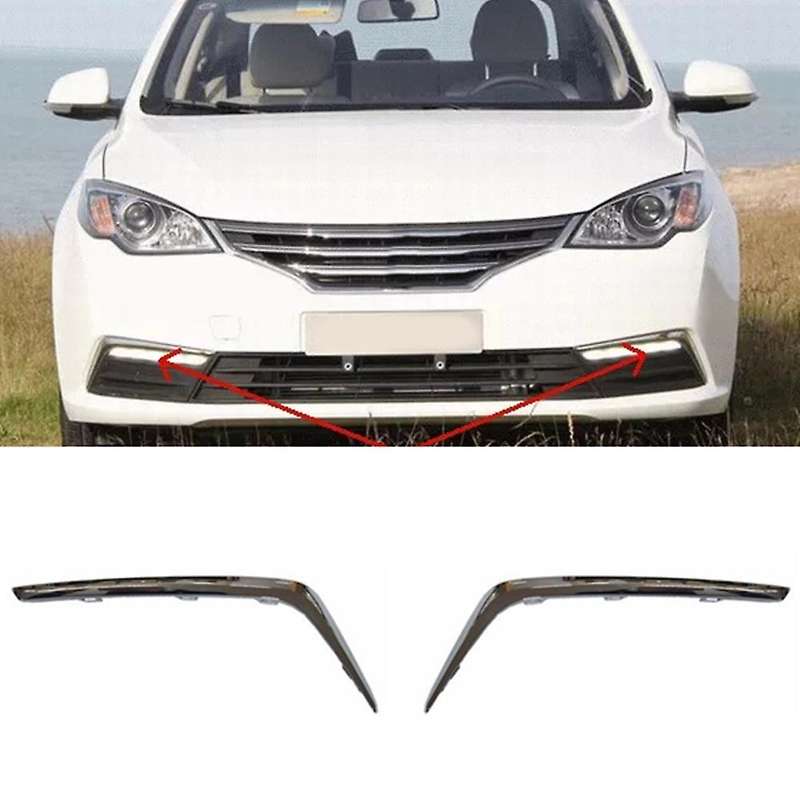 Car Chrome Front Right Bumper Lower Grille Trim Strips Fog Light Trim