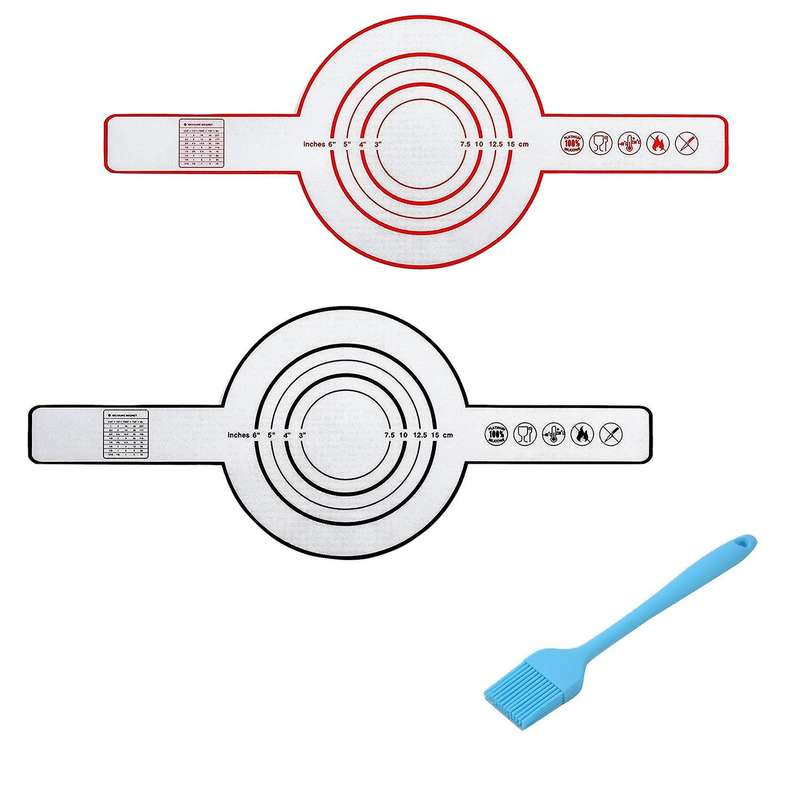2 Pcs Silicone Baking Mat for Dutch Bread with Long Handle 8.3inch
