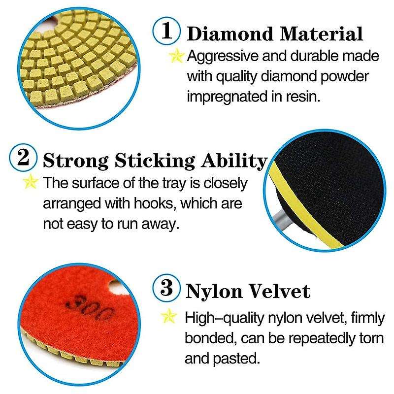 12pcs 3 Inch Diamond Polishing Pads Set for Granite Stone Marble