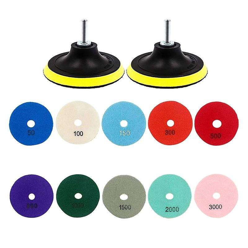 12pcs 3 Inch Diamond Polishing Pads Set for Granite Stone Marble