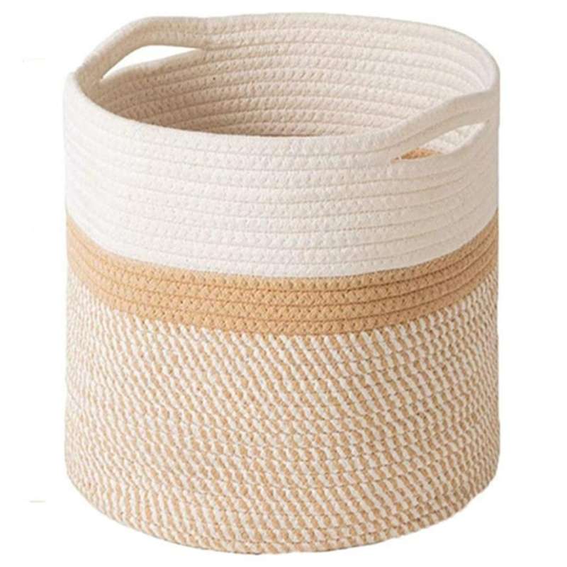 Hand Woven Flower Pot Basket Picnic Toys Storage Container -a