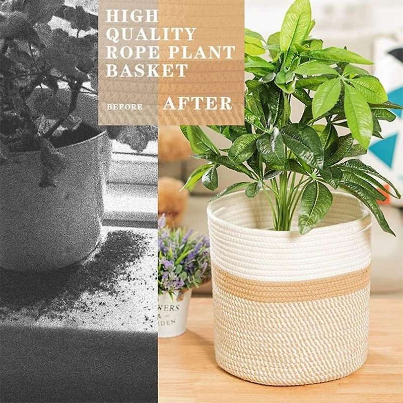 Hand Woven Flower Pot Basket Picnic Toys Storage Container -a