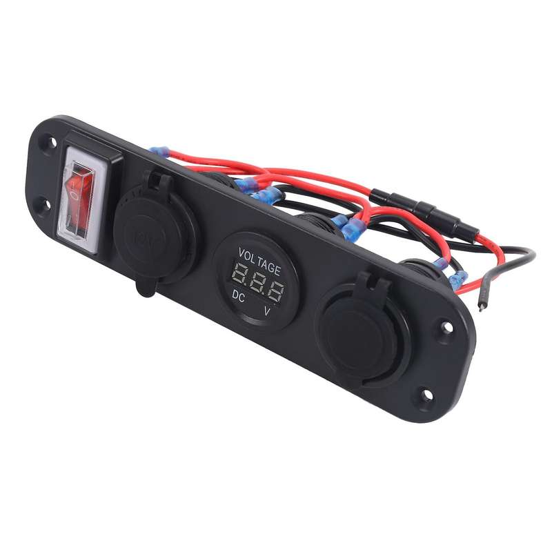 4 In 1 Dual Qc3.0 Power Charger C-igarette Lighter Socket Voltmeter