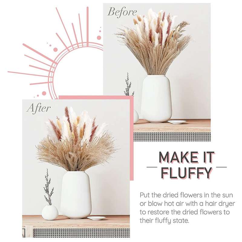 Natural Dried Flower Bouquet Pampas Grasses for Wedding Decoration