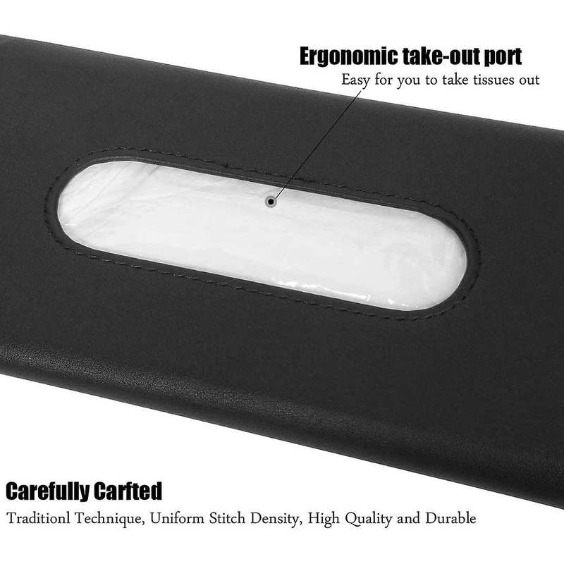 2pcs Car Tissue Holder Visor Case Leather Backseat Door Tissue Holder