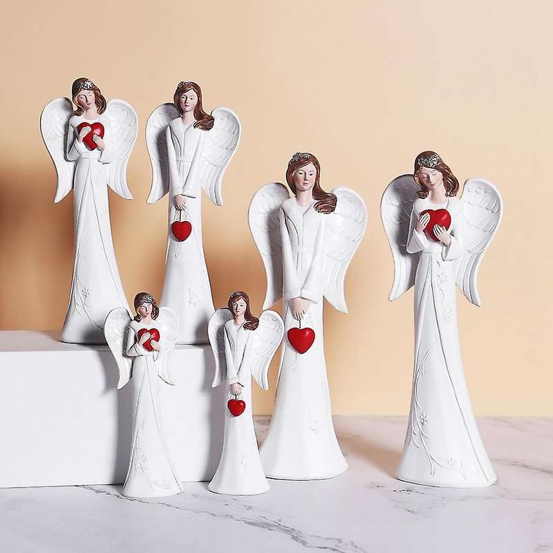Home Modern Resin Angel Statue Character Home Decor Nordic- C