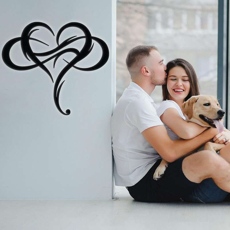 Infinity Heart Metal Art Wall Decor Unique Infinity Love Sign,38cm