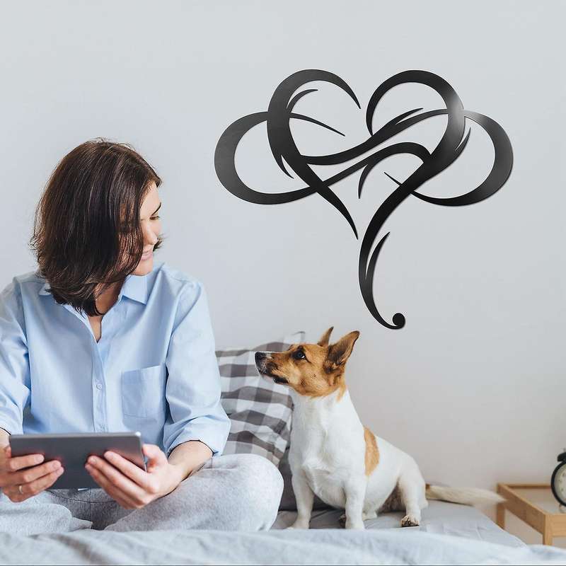 Infinity Heart Metal Art Wall Decor Unique Infinity Love Sign,38cm