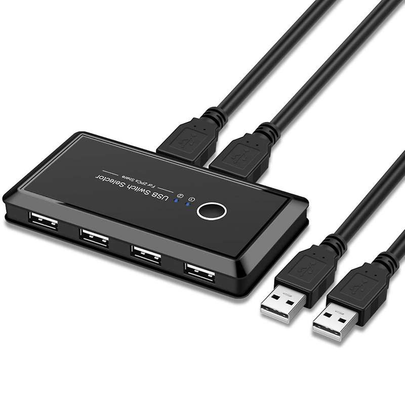 Usb Switch Selector for Keyboard with 2 Pack Usb3.0 Male Cable