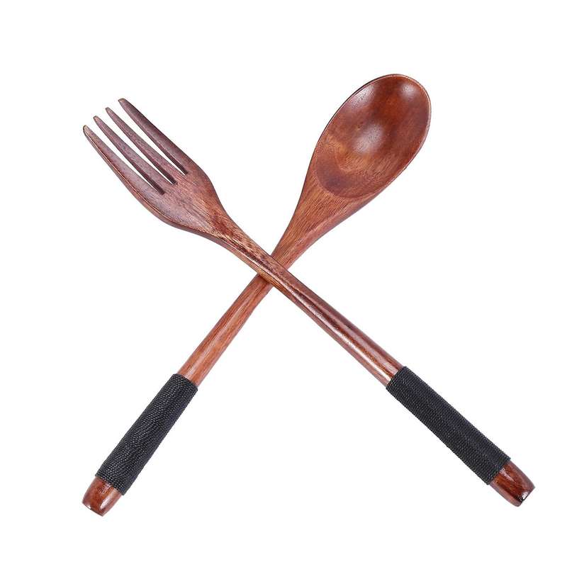 Wooden 8.9-inch Spoons and Forks for Decoration (set Of 6)