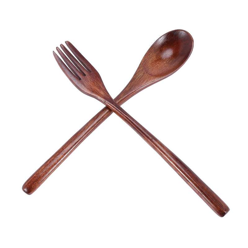Wooden 8.9-inch Spoons and Forks for Decoration (set Of 6)