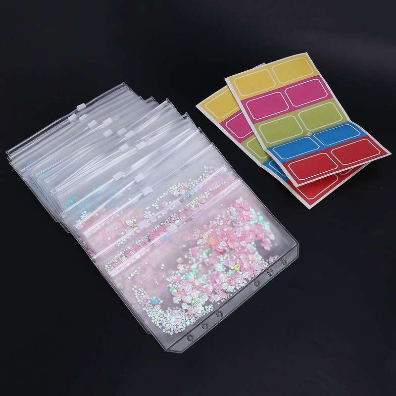 A6 Binder Cash Envelopes, Pvc Budget Envelopes with Zipper Envelopes