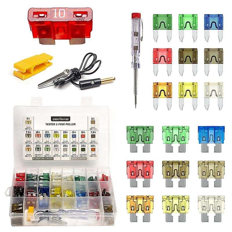 Car Fuses Assortment Kit 180 Pcs Clear White Mark Fuse Kit - Standard