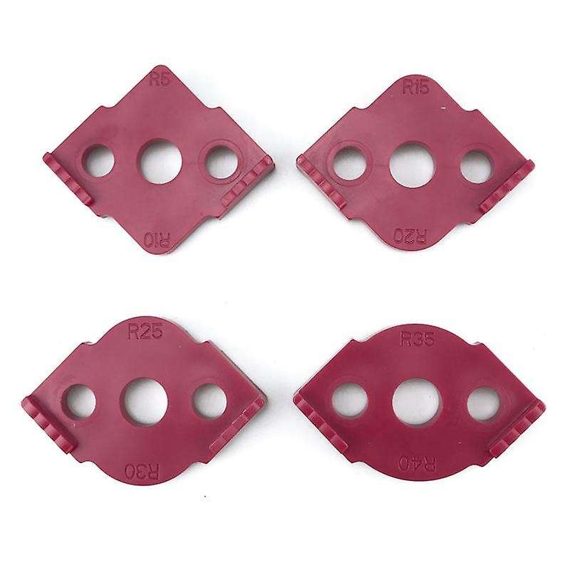 4pcs Woodworking Router Corner Radius Templates Red